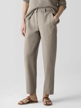 Eileen Fisher Garment-Dyed Pants Utility Organic Cotton Tapered Pants New